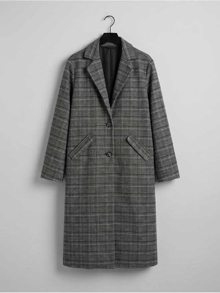 H&M Plaid Midi Coat